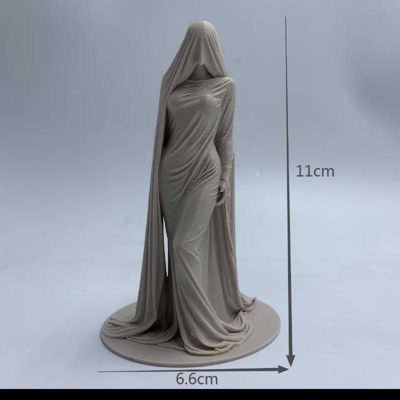 1PC 3D Mystery Masked Lady Statuette Character Sculpture Ornament Tabletop Wine Cabinet Home Decoration