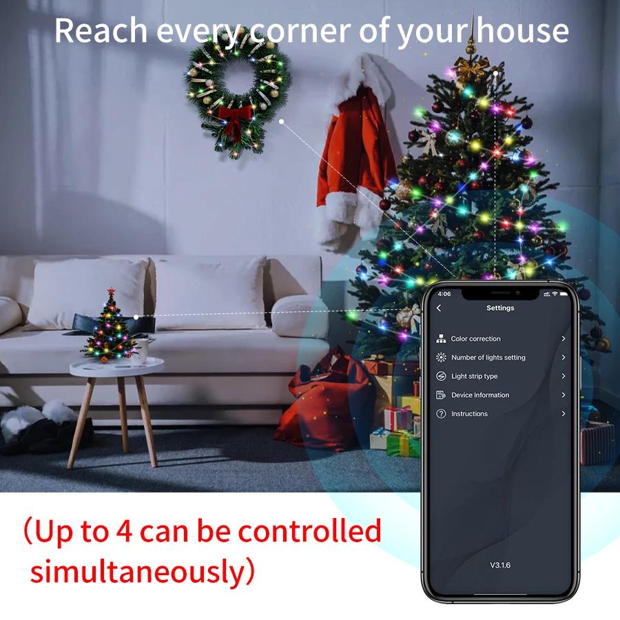 USB LED String Lights Smart Bluetooth RGB Colorful Fairy Light 5M 10M For Home Holiday Christmas Tree Wedding Decor Lighting