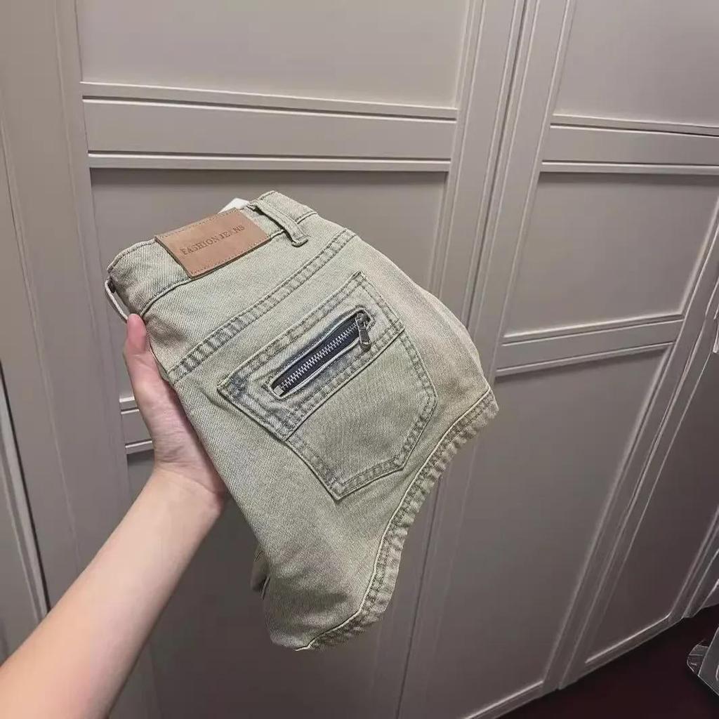 Damen High Waist Retro Denim Shorts - Sommer A-Linie Slim Fit für lange Beine