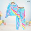 Kids Boys Girls Hooded Long Sleeve Colorful Printed Sweatshirt And Cuffed Pants Two Piece Set