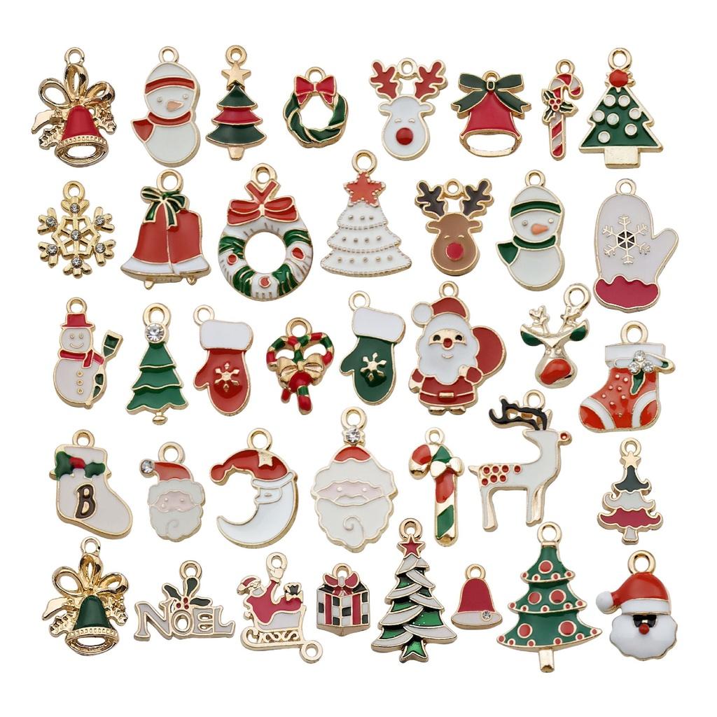 Merry Christmas 2096pc Alloy Diy Ornament Santa Snowman Elk Bell Decor Pendant