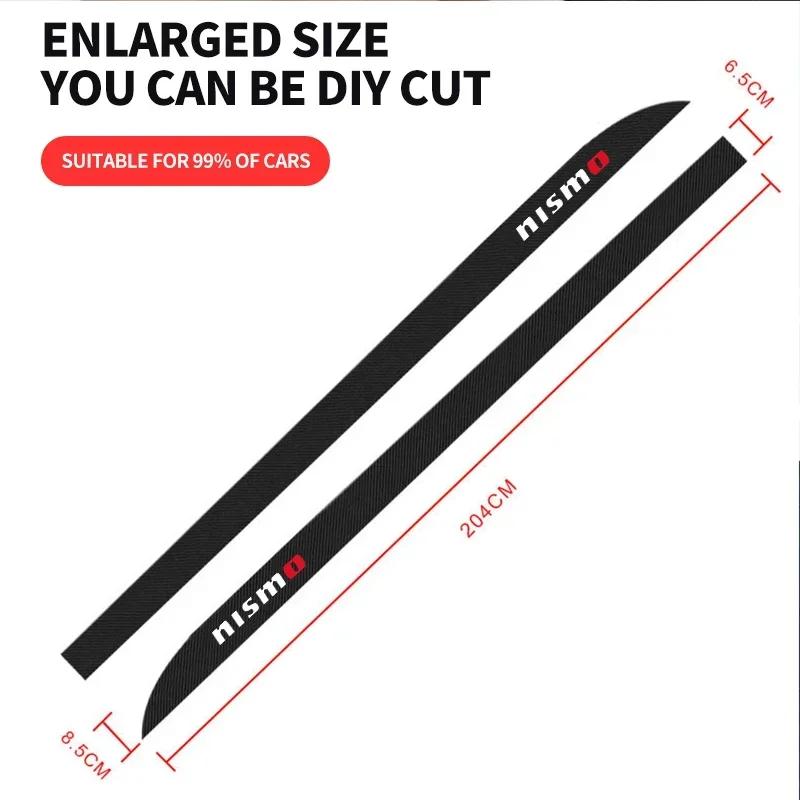 2pcs Car Door Side Skirt Sill Stripe Carbon Decals Styling Accessories For Nissan Nismo Qashqai Teana X Trail T32 T31 Tiida Juke