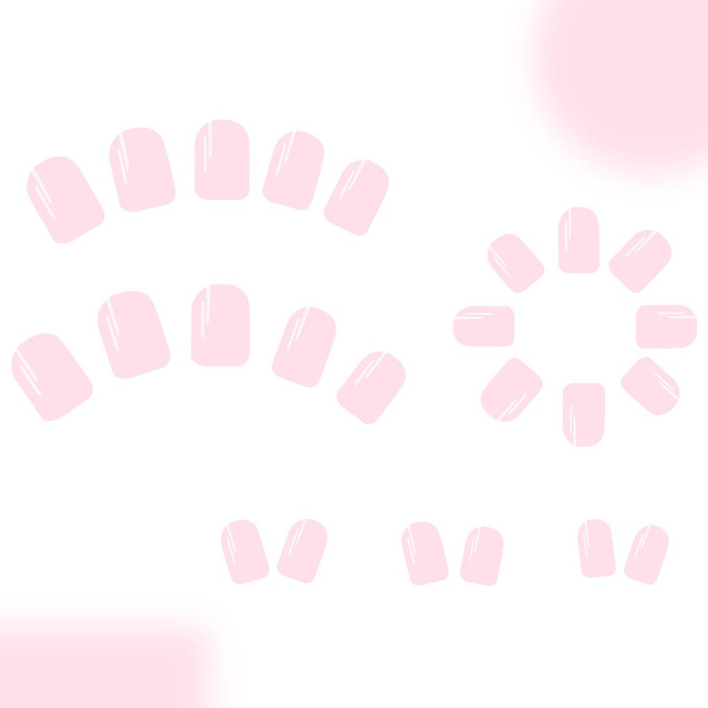 Square Press On Nail Pink Fake Nail Stick On Nail In 12 Sizes,24 Pcs French Nail Tips for DIY Nail Art Decorations