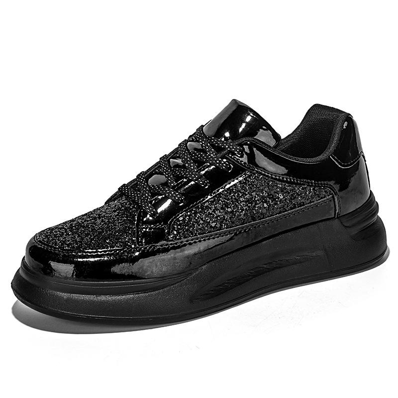 

Кроссовки для пар на платформе для папы Street Shot Student Running Sneakers Casual Sequined Board Shoes 45 чёрный