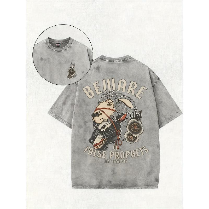 Rozmiary europejskie Męski Płócienny T-shirt Vintage z Praniem Streetwear Luźny Krój Fajny T-shirt dla Mężczyzn Modny Wygodny Dekolt Okrągły Codzienny Ubiór