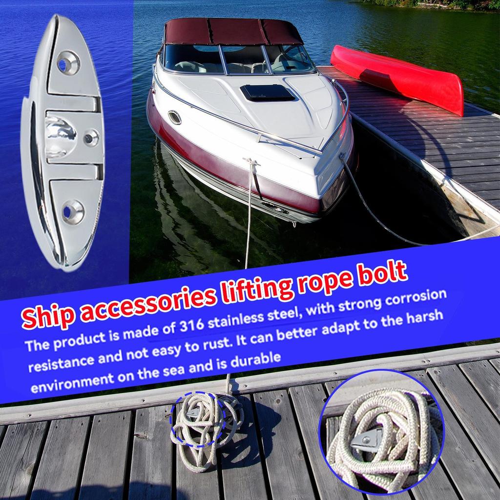 Marine Lift Rope Bolt Heavy Duty Precision Hardware Pull Up Boat Cleat for Sailboats Kayak Outdoor Sports Fishing Hulls