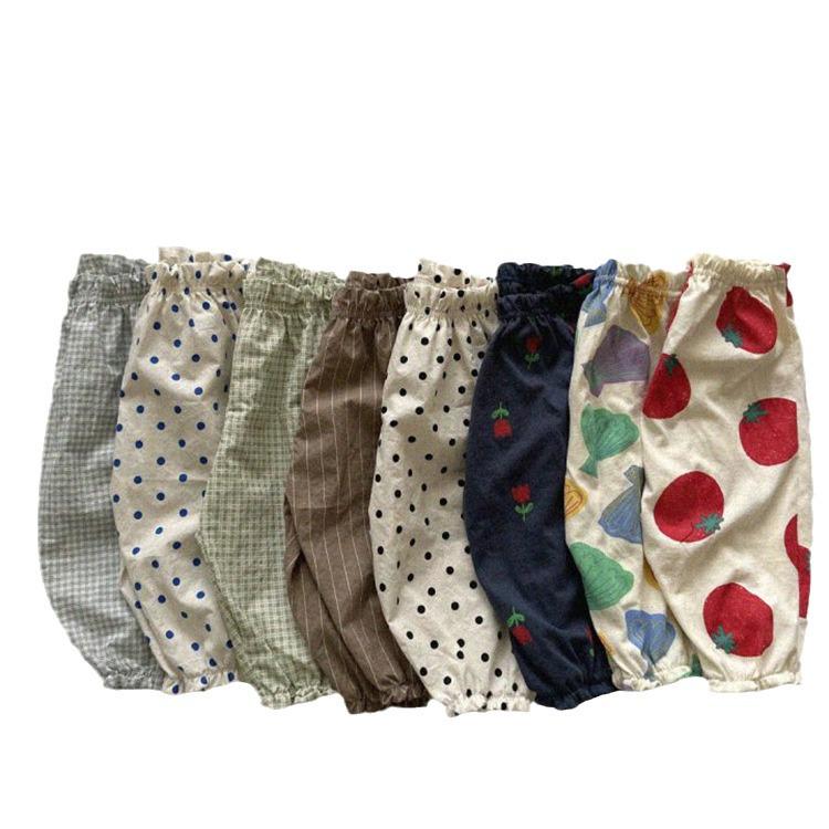 Summer 2024 Kids' Korean Style Multi-Color Cuffed Airy Casual Pants - Mosquito-Proof