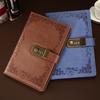 A5 Vintage PU Leather Hardcover Lock Diary Notebook 3D Password Design with Coded Lock Notebook
