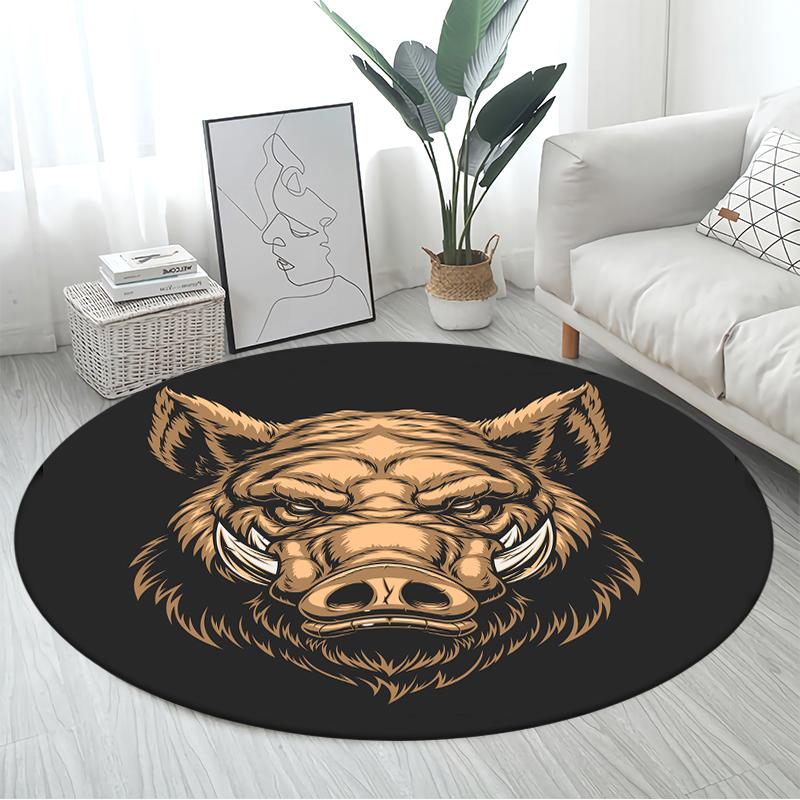 

Стул для спальни, гостиной, нескользящий ковер, детский игровой ковер, кот, волк, сова, лев, круглый ковер с рисунком животного, напольный коврик 40