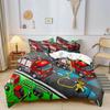 Cute Cartoon Boys Bedding Set Car Track Pattern Duvet Cover Set Children Bed Cover Comforter Cover Full King Pillow Case