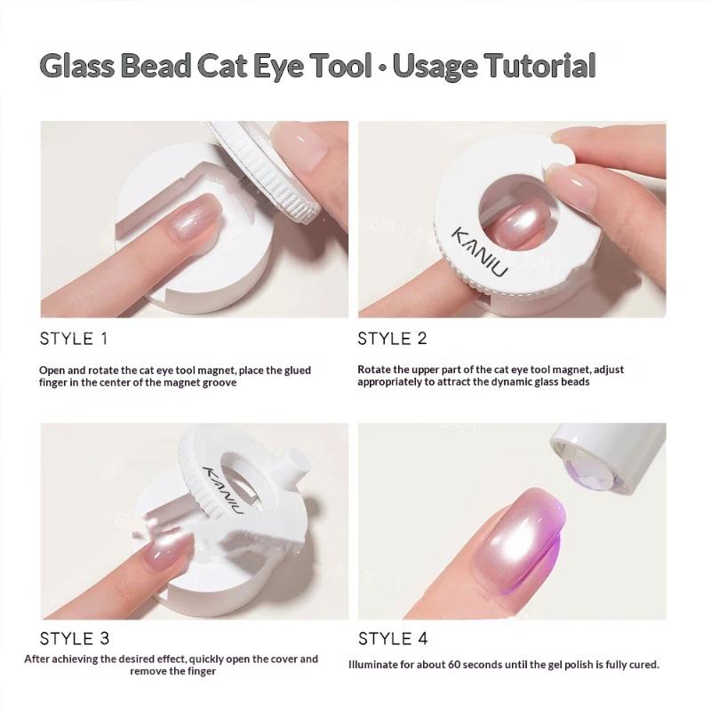 Rotating Cat Eye Nail Magnet Wide Light Glass Bead Effect Multifunctional Strong Automatic Nail Art Magnetic For Gel Nail Polish