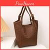 Woven Pattern Vintage Leather Style Square Shoulder Bag With Mobile Pocket For Casual Outings