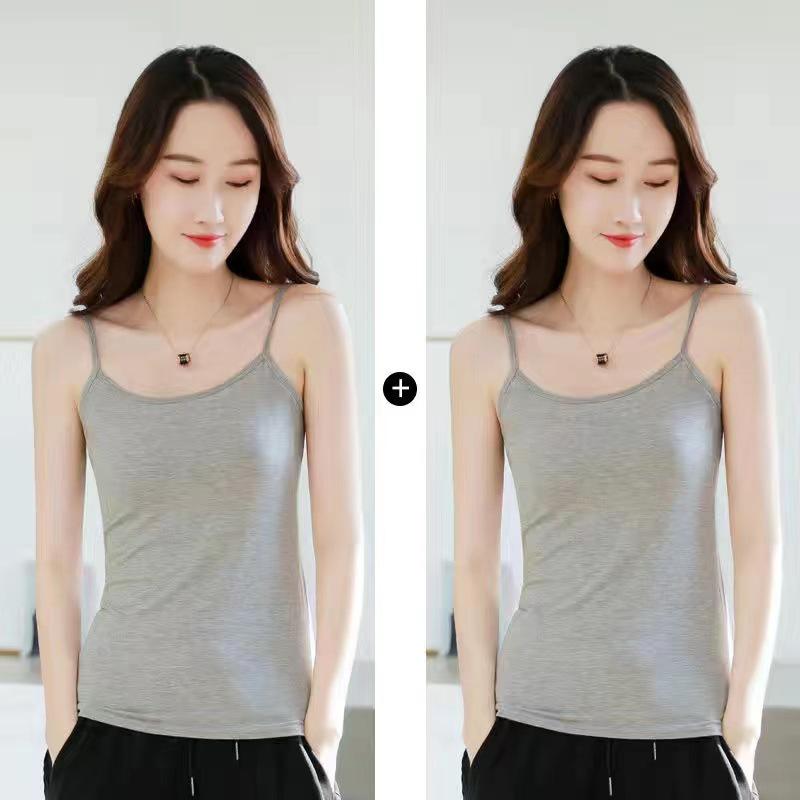 

Plus Size Korean-Style Slim Fit Milk Silk Camisole – Versatile Summer Crop Top for Women S 33-38 kg