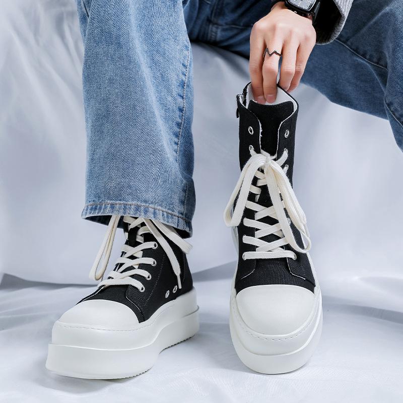 High-top Shoes Men's Niche Board Shoes New American Trend Thick-soled Cool Street Couple High-top Board Shoes 18459-R