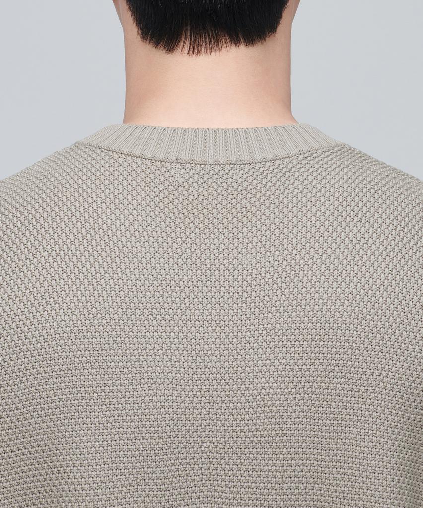 Musinsa Standard Textured Crew Neck Knit Vest [Beige]