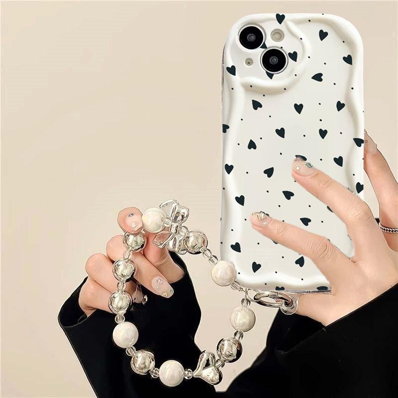 Case For Vivo V60 V40 V50 Lite Y31 5G Y33S Y21S Y28 4G Y17S Y04 Y03 Y29S Y28S Y18 Y400 Bracelet Chain Fashion Love Heart Cover