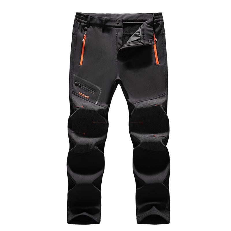 Men's Waterproof, Windproof, Fleece-Lined Ski Pants: Autumn/Winter, Loose Fit, Multi-Pocket, Workwear Style.