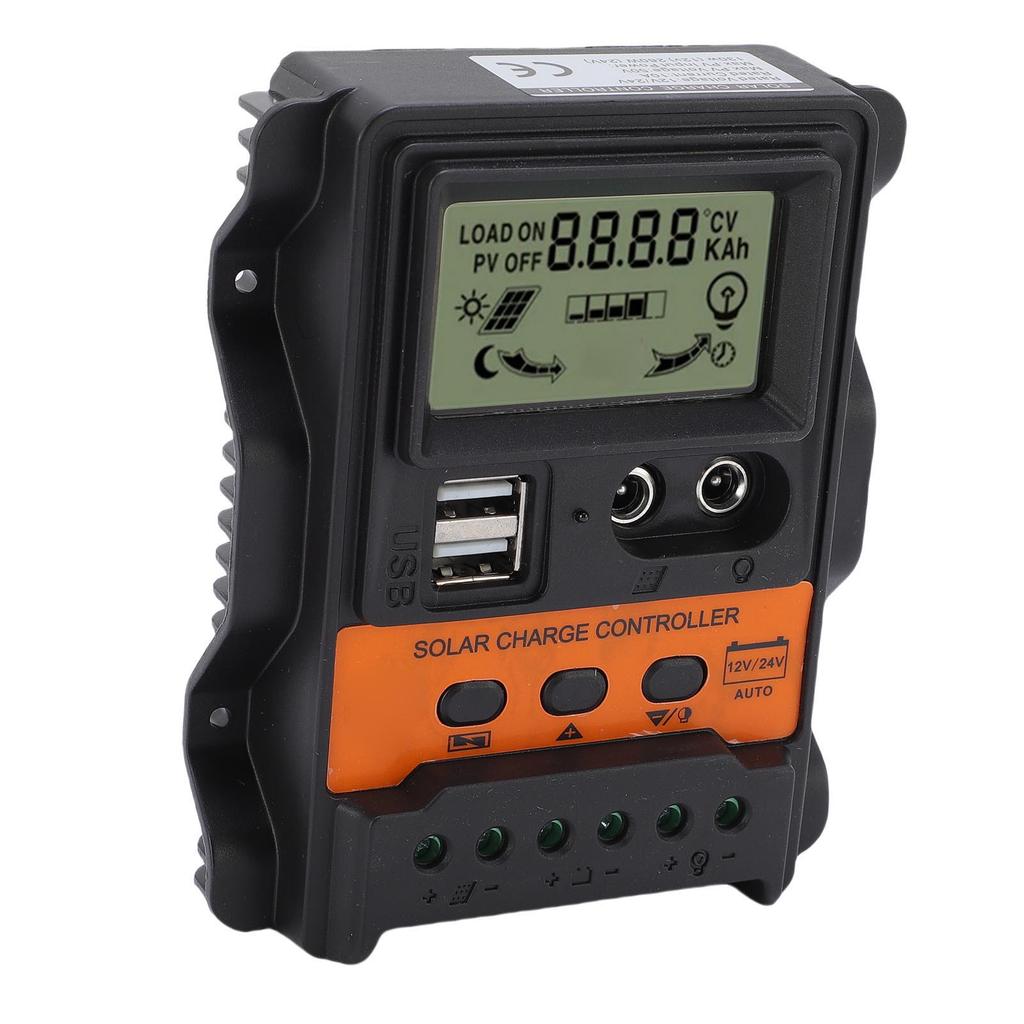 Solar Panel Controller 12V 24V Dual USB DC Port 20A Efficient Auto Adaptive for Street Light PV Power Generation