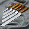 Cake Spatula Baking Wooden Handle Tools Stainless Steel Cupcakes Fondant Scraper for Kitchen