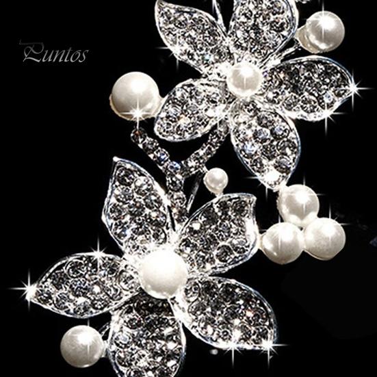 Bridal Accessories Fashion Women Rhinestone Flower Wedding Hair Decorations Party Headband Headdress Jewelry