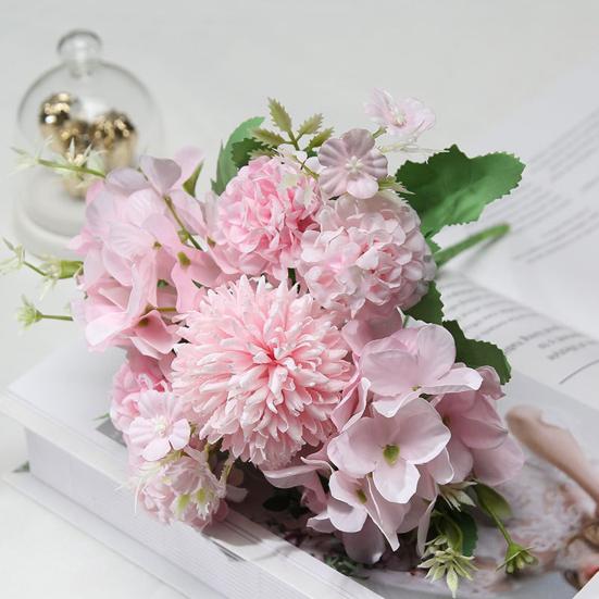 1/5/6Pcs Artificial Rose Bouquet 7 Fork Fake Silk Flower with Green Leaves Home Wedding Party Table Centerpiece Indoor Outdoor Faux Bloom Decoration