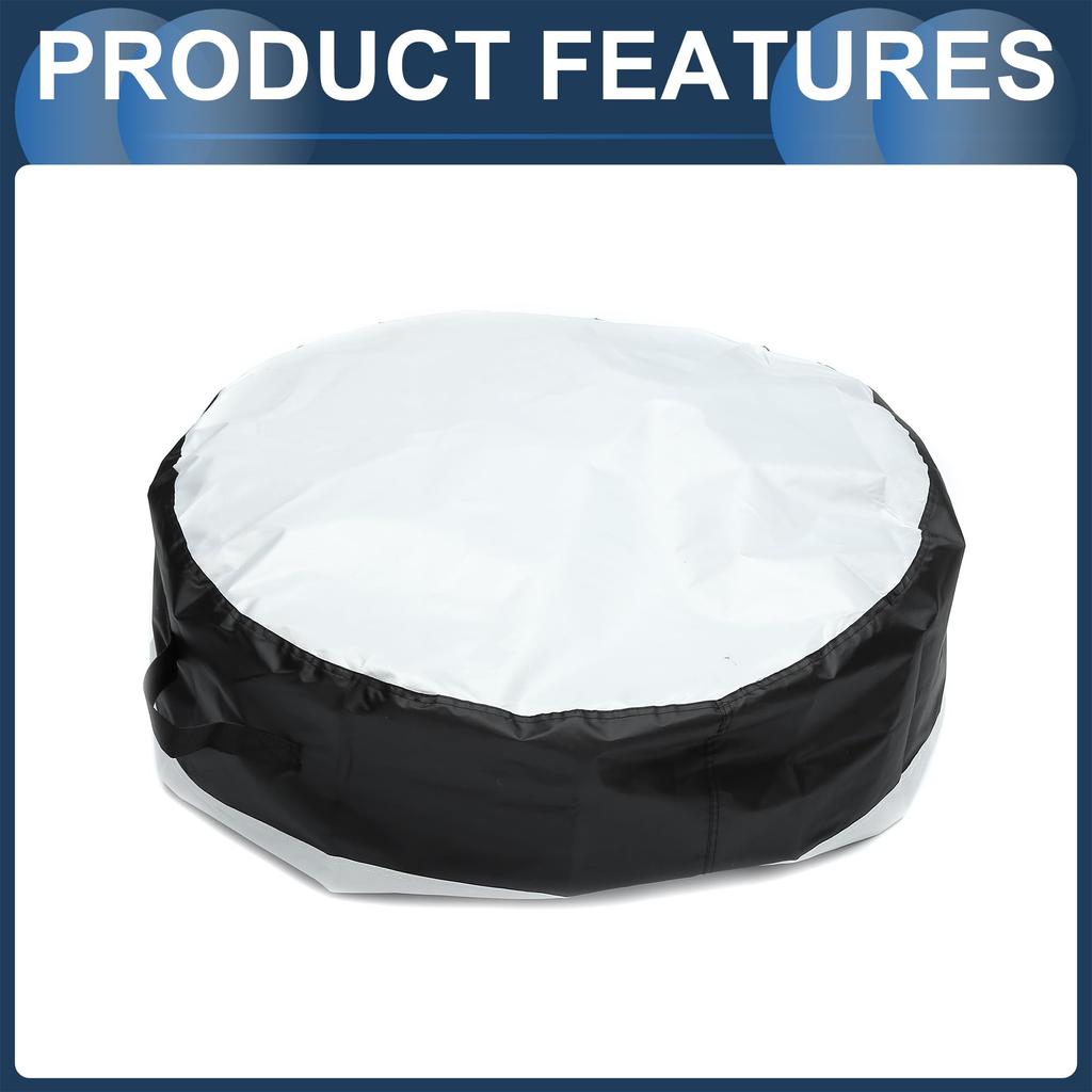 INFINAUTO 65cm Diameter 37cm Height Mini Car Tire Cover Fits 210D Oxford Fabric Black Light Gray 1pcs
