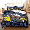 Cool Harley 3D Motocross Rider Duvet Cover Set Microfiber Red Black Dirt Bike Extreme Sports Theme Motorcycle Pattern Bedding