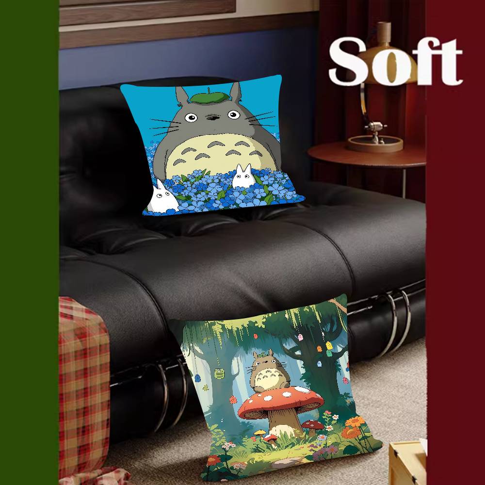 Cute T-Totoros Pillow Gifts Home Office Furnishings Bedroom Sofa Car Cushion Cover Case 45X45Cm