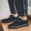 2025 Nya Lätta Canvas-skor för Herrar med Tjock Sula Mocka Mjuk Sula Andningsbara och Moderiktiga Gång Casual Denim-skor