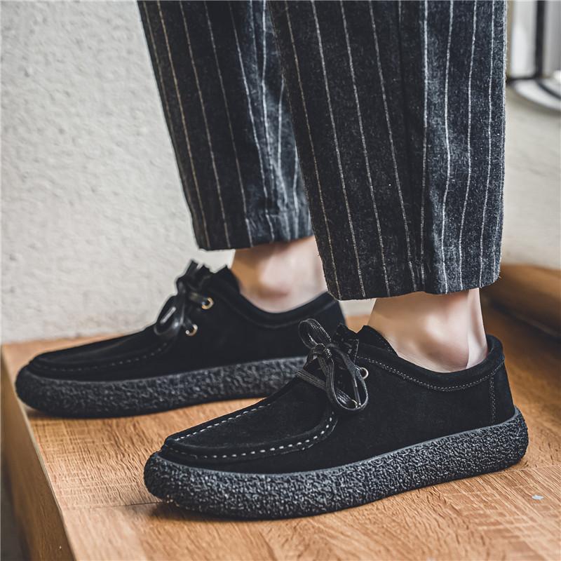2025 Nya Lätta Canvas-skor för Herrar med Tjock Sula Mocka Mjuk Sula Andningsbara och Moderiktiga Gång Casual Denim-skor