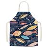 1Pcs Kitchen Apron Cartoon Whale Printed Sleeveless Cotton Linen Aprons Men Women Home Cleaning Tools 55*68cm