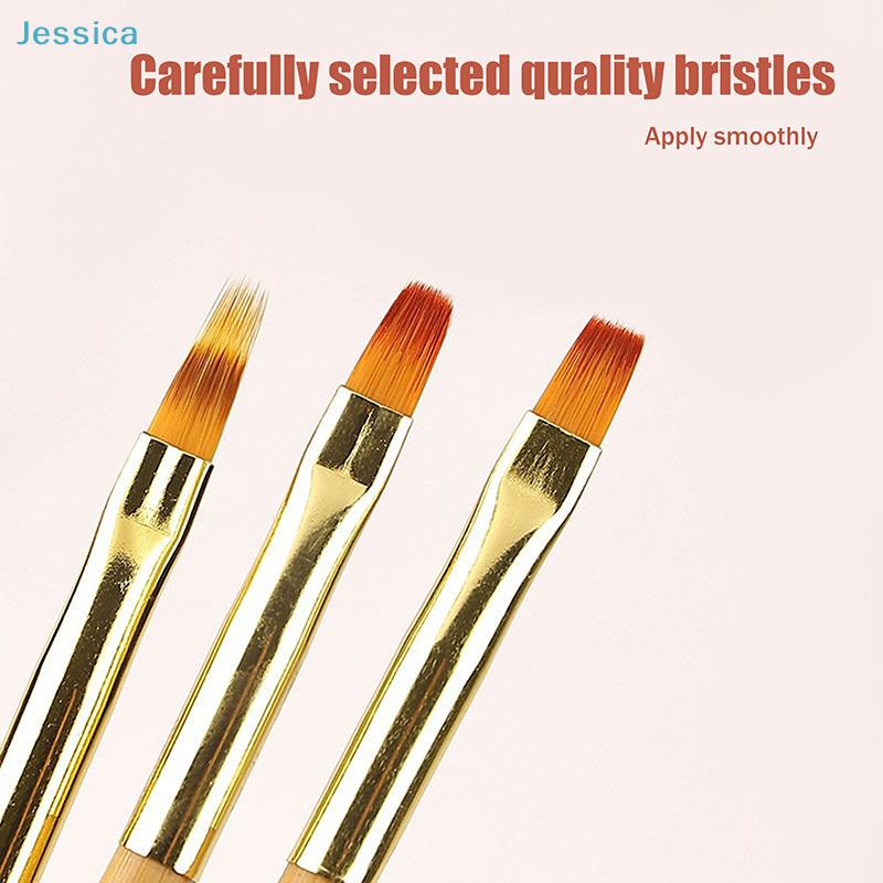 Dual-End Nail Art Brush Set - Bamboo Handle Nail Art Tools For Coloring Lining Nail Extension