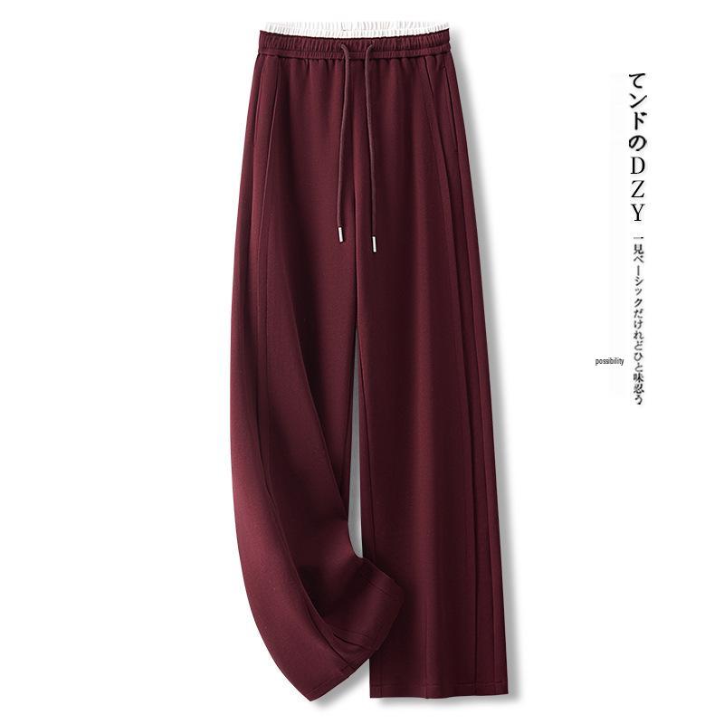 

Женские спортивные штаны 2025 года с кулиской, высокой эластичной талией и широкими штанинами - Свободные, стройнящие, повседневные брюки с прямыми штанинами для весны/осени XL