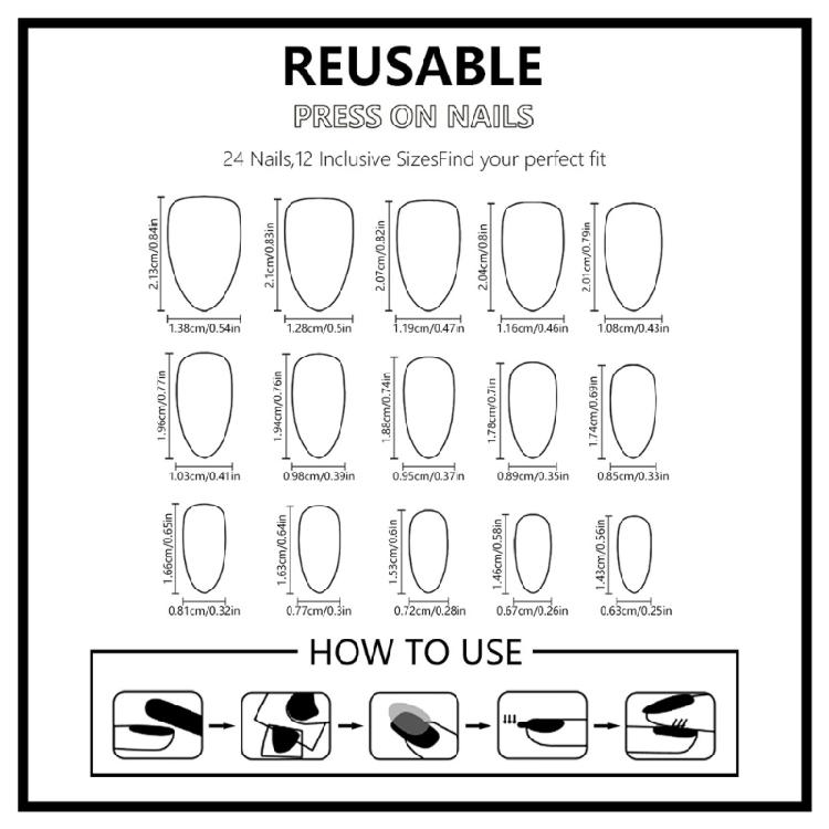 Press-On-Nagel Mandel-Fingernagel mit Glitzer-Design Katzenauge Glänzend Aufkleb-Nagel mit Kleber auf Acrylnagel für Damen