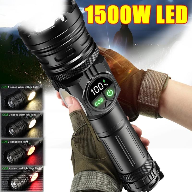 High Power LED Flashlight TYPE-C Rechargeable Aluminum Torch Outdoor Searchlight Portable Camping Light with Telescopic Zoom