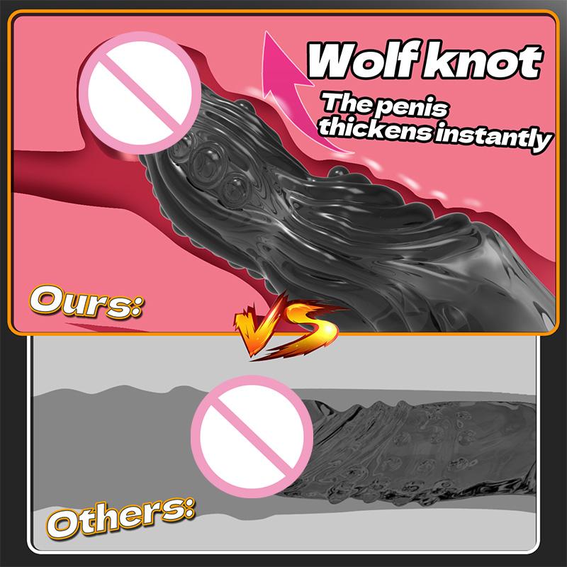 Men's Crystal Wolf Teeth Set Bold Delay Ring Vibration Penis Set Adult Sexual Products sex toys dick cock rings penis ring