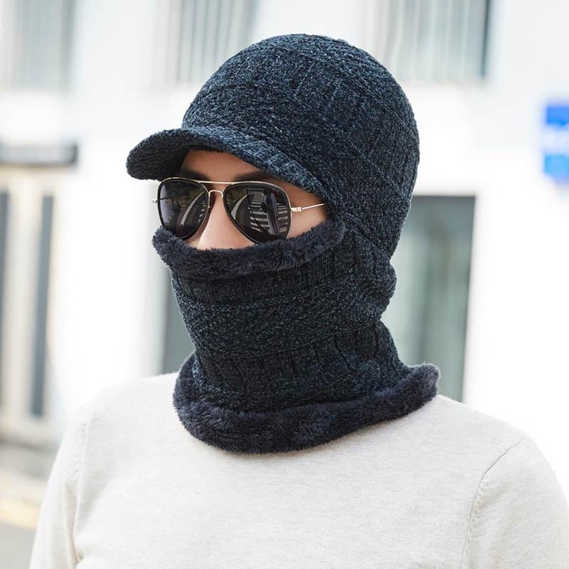 Women Winter Mens Warm Ski Beanie Cap Wool Knit Snow Hat Skull Balaclava Scarf