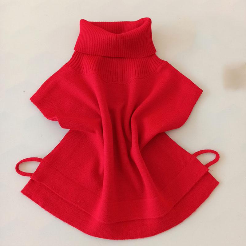 White Knitted Turtleneck Fake Collar Women Detachable Collars Winter False Collars Woman Black Removable Faux Col Half Shirt