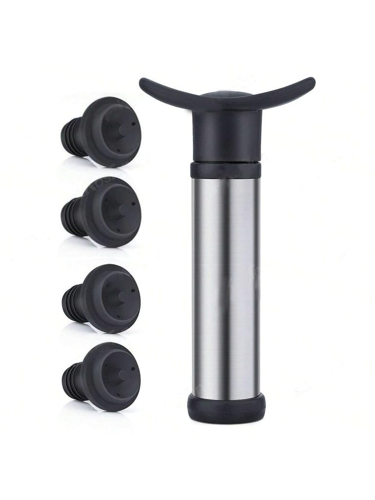 Wine Stopper With Vacuum Pump Bar Accessories Air Lock Aerator Rubber Black Bottle Stopper Keep Wine Fresh Saver Sealing