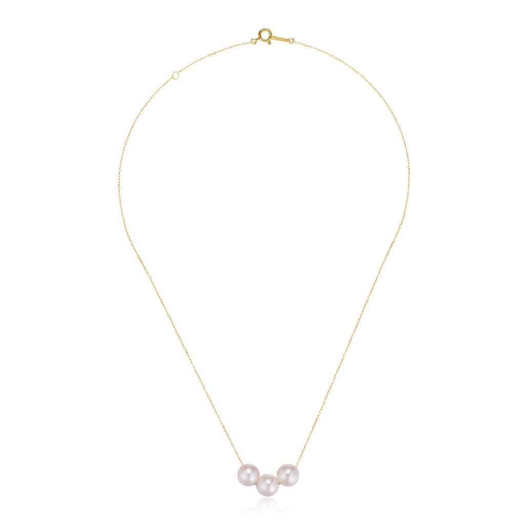 PEARL Made In Natural Pearl Necklace for Akoya Pearl Everyday Piercing [KOKO JEWELRY] Japan, Women, Necklace, Casual, Use, C. 3-Pearl (7.5-7.9mm)