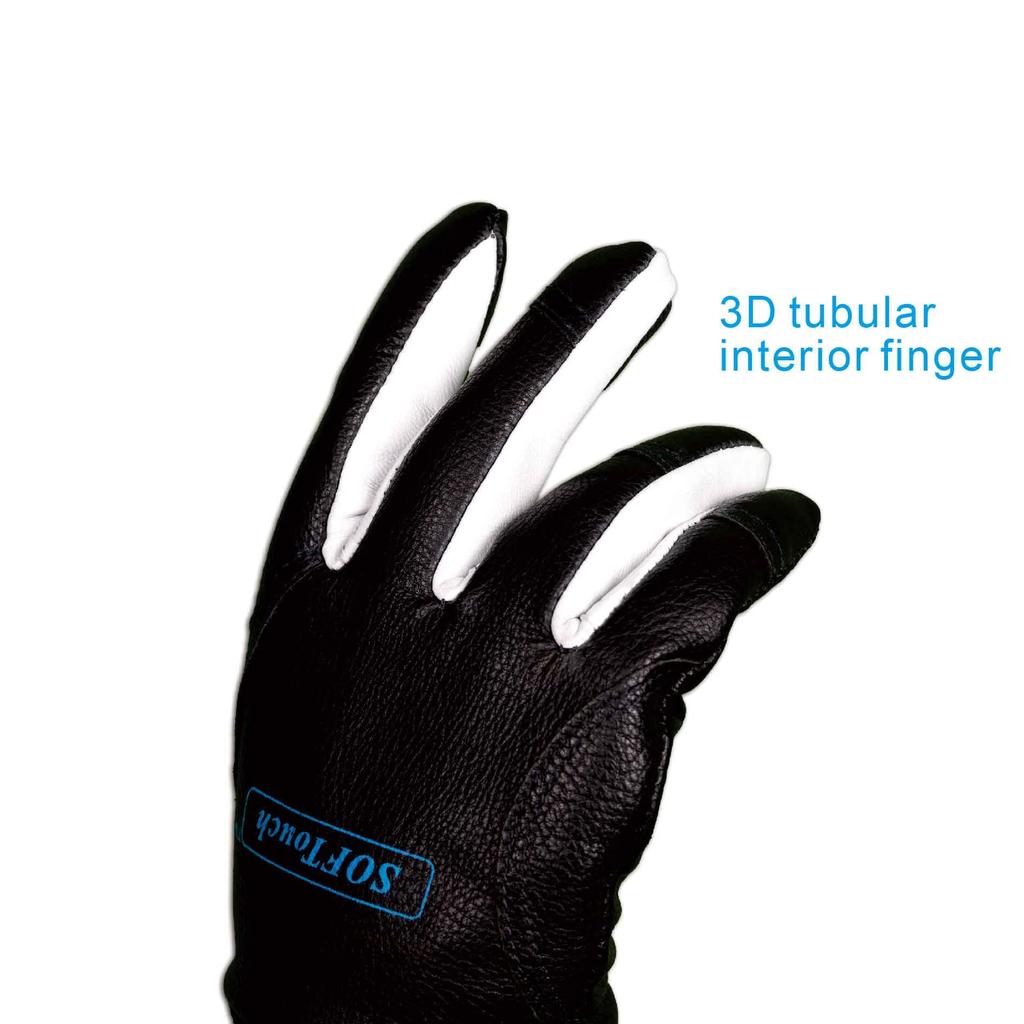 Weldas Premium TIG Schweißhandschuhe für Präzisions-3D-Rohrschweißen, Einzigartige Handflächengrößen SOFTouch™ Schweißen, Finger, COMFOflex® Futter, 10-1050M, Schwarz,