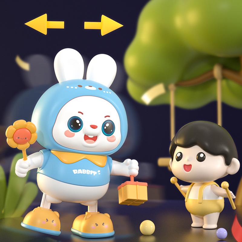 Jouet Lapin Dansant Électrique pour Bébés: Encourage à Soulever, Rouler, Ramper avec Son et Mouvement