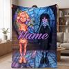 Wednesday (5) Custom Name Flannel Blanket Soft Cozy Blanket for Sofa Bed Couch Travel Home Decor Gift