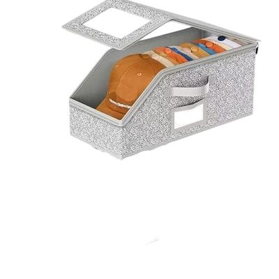 Multifunctional Foldable Hat Storage Box Large Capacity Cap Organizer with Lid & Zipper