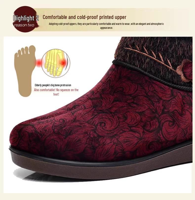 Women's Winter Non-Slip Velvet-Lined Grandma Shoes