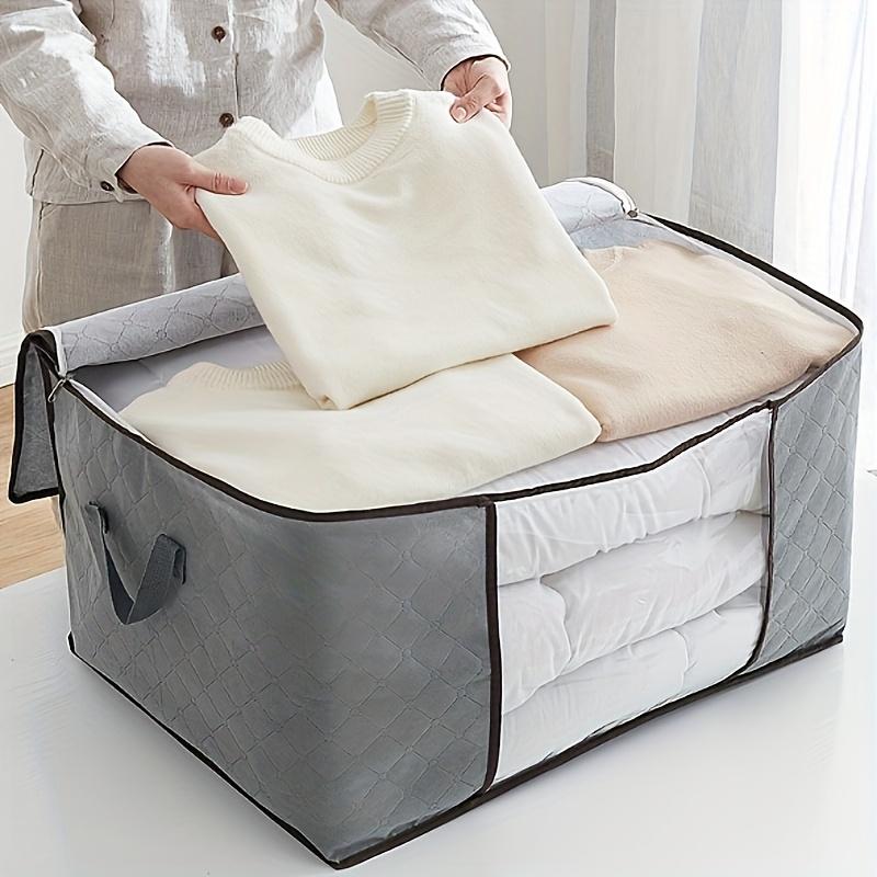 1pc Quilted Clothes Storage Bag with Clear Window - Dustproof,  for Moving, Packing, and Organizing Towels and Linens, Clothes Organizer Storage