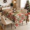 Christmas Checkered Print Tablecloth Waterproof Stain-Resistant Oil-Resistant for Dining Tables