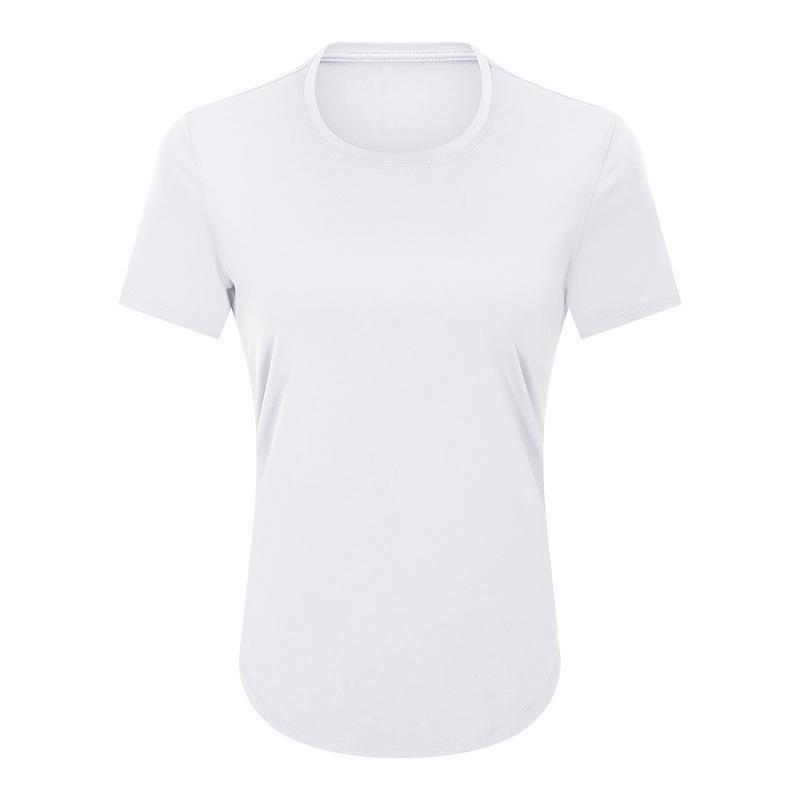 Vår/Sommar 2023 Dam Casual Lös T-shirt för Löpning och Yoga med Bar-Känsla
