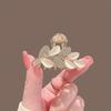 Exquisite Cat's Eye Stone Leaf-Shaped Small Hair Claw Clip for Back-of-Head Updo, Elegant Half-Up Hairstyle Hairpin, High-End Hair Accessory