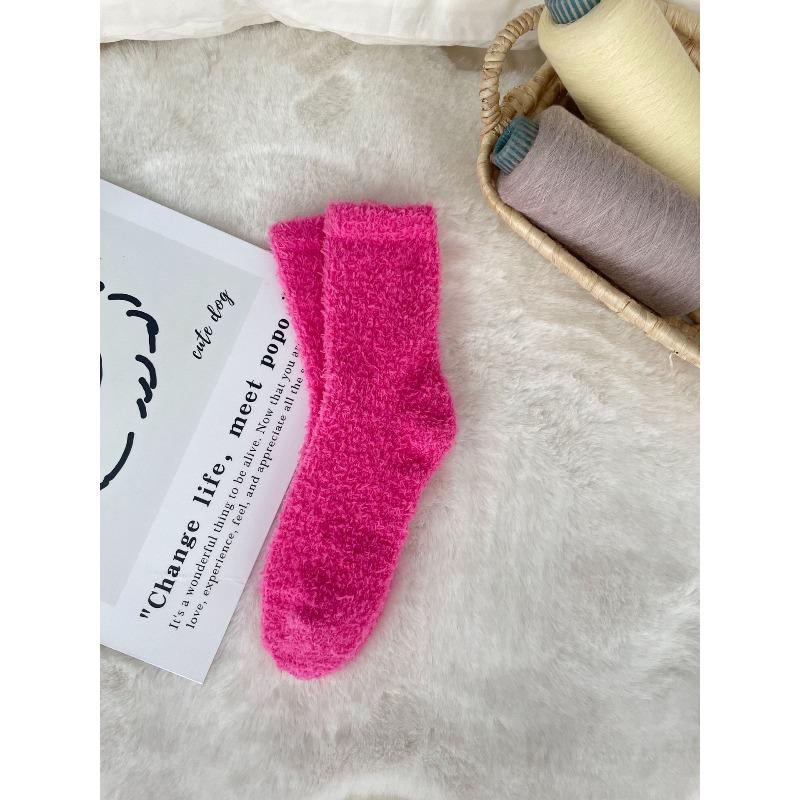 

Non-shedding Coral Fleece Socks, Women s Solid Color Slippers Socks, Half Fleece Socks, Sleeping Socks, Fleece Warm Socks, Fleece Floor Socks 1 pair